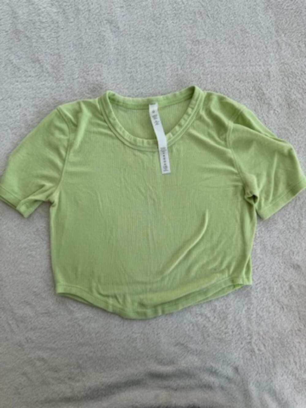 Lululemon Hold Tight Lime Green Crop T-Shirt Size 6